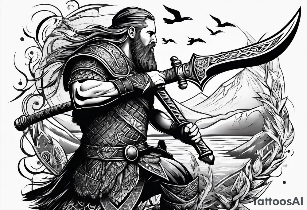 viking hunter tattoo idea