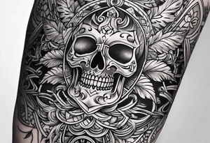 money arm sleeve tattoo idea