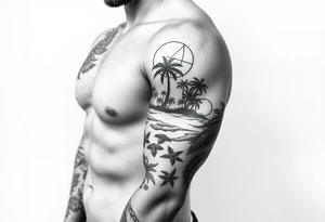 beach themed stamp tattoos tattoo idea