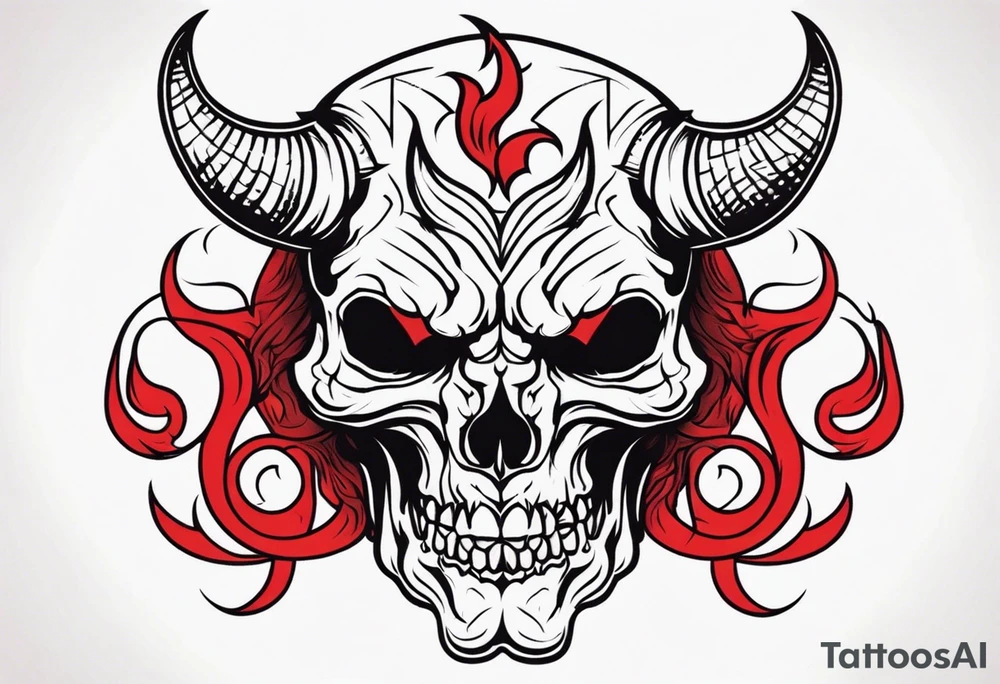 devil skull tattoo idea