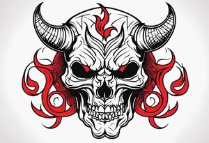 devil skull tattoo idea