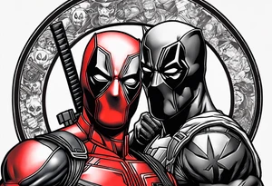 Deadpool and punisher Ying yang tattoo idea