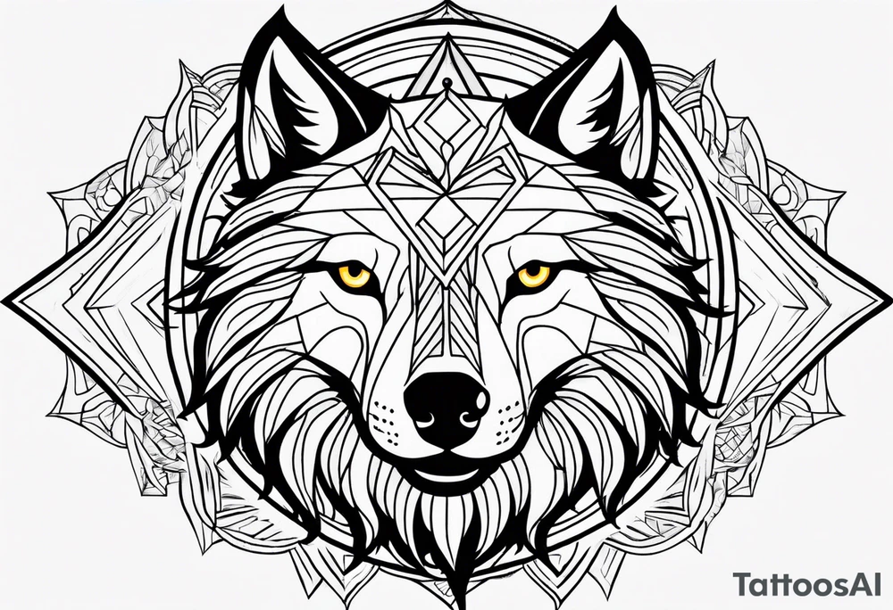 Wolf sun tattoo idea