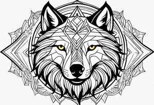 Wolf sun tattoo idea