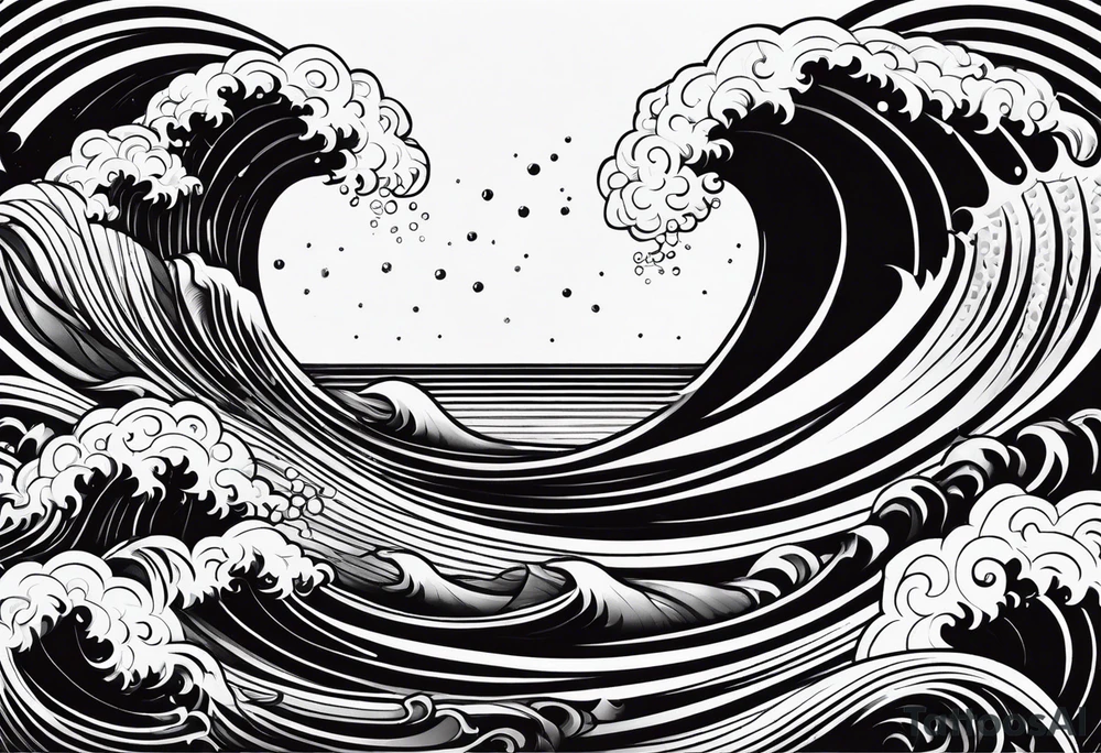 Wave & 
number 41 tattoo idea