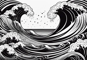 Wave & 
number 41 tattoo idea