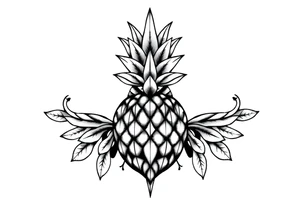 Majestic ,crown pineapple top vagina and anus tattoo idea