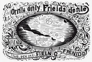 Tattoo the lyrics
 "Weathered and fading"

from the song "Only Friend" - Wallows

include little icons relevant to the song like the earth or a rainy cloud (examples_ tattoo idea