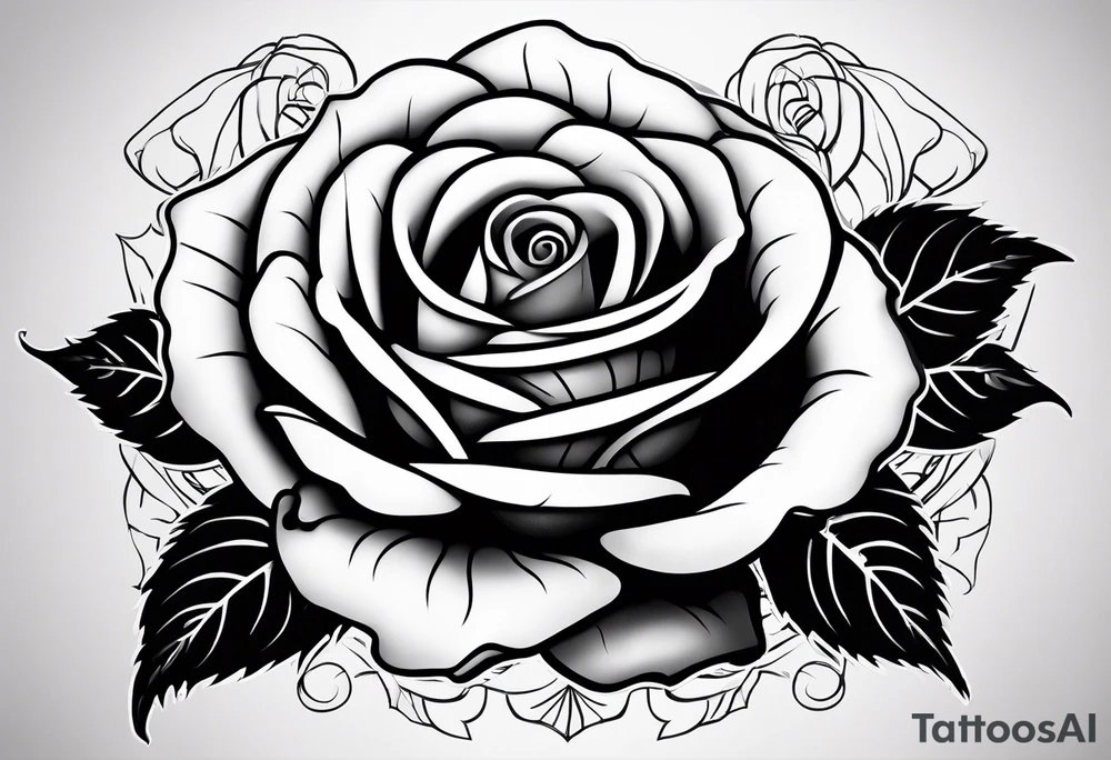 Black rose with strings tattoo idea