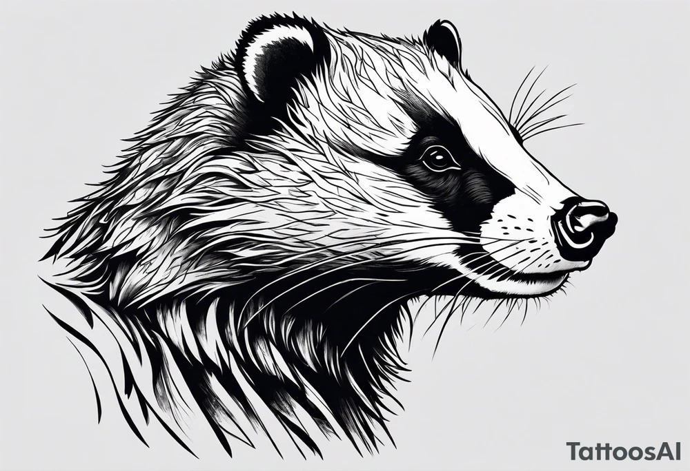 Powerful badger tattoo idea