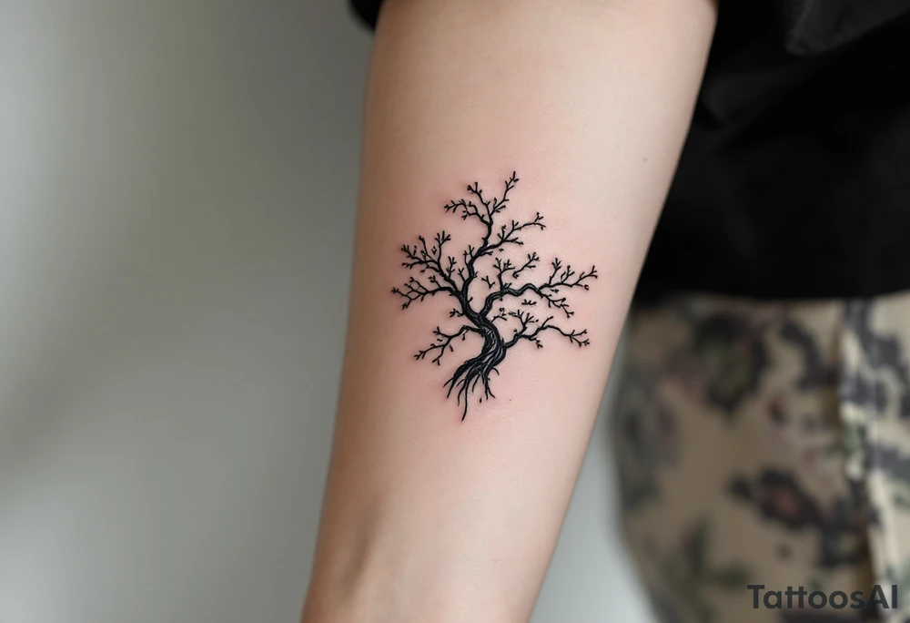 detailed dragoran (pokémon) japanese style sakura trees abstract lines dark/rough aesthetic tattoo idea