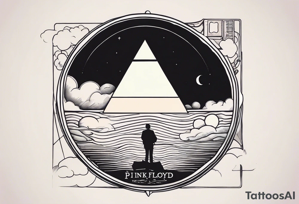 Create a tattoo design of a album cover wish you were here by pink floyd tattoo idea