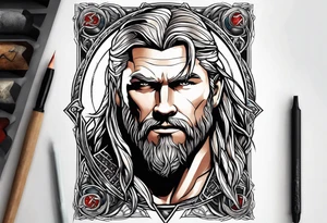 Thor with an Atheist "A" in the background tattoo idea
