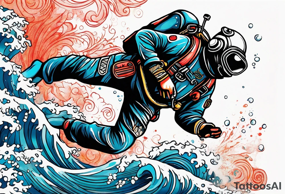 Hebrew scuba diver tattoo idea