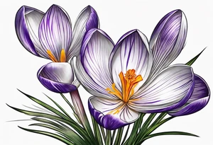 crocus flower design tattoo idea