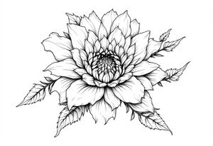 Chrysanthemum, White Rose, sunflower tattoo tattoo idea