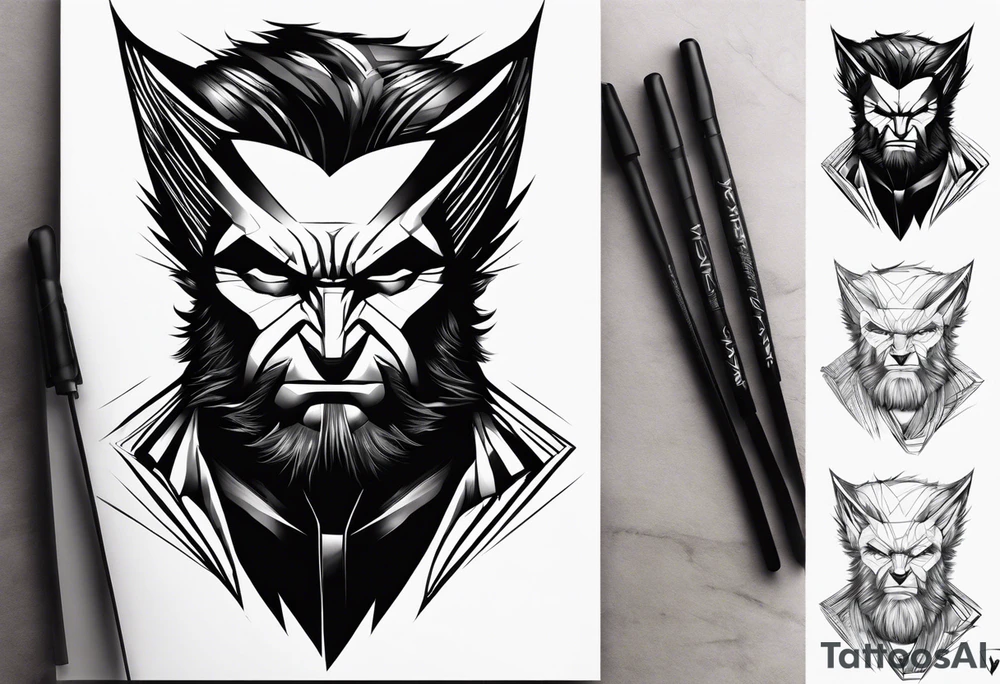 wolverine no estilo Sketch tattoo idea