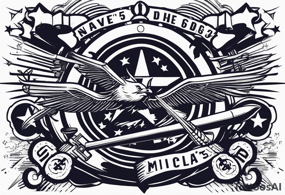 Navy theme with DDG 51, tomahawk missiles, the FC rating badge, and crossed cannons tattoo idea