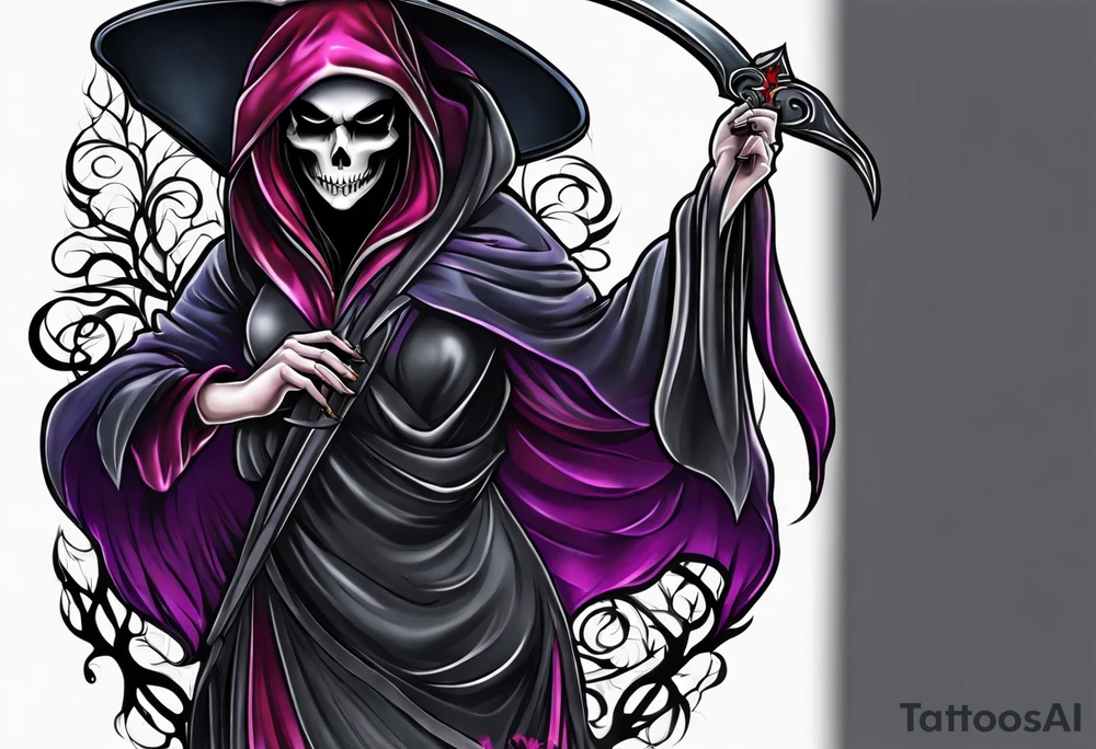 lady grim reaper tattoo idea
