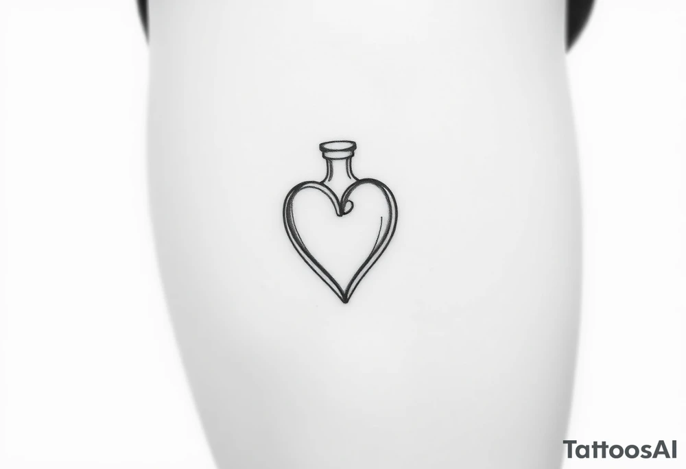 Heart shape bottle tattoo idea