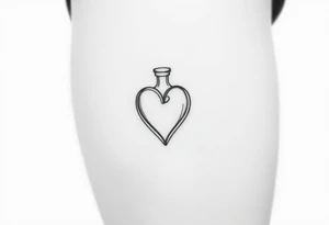 Heart shape bottle tattoo idea