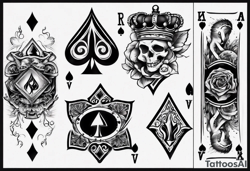 royal flush tattoo idea