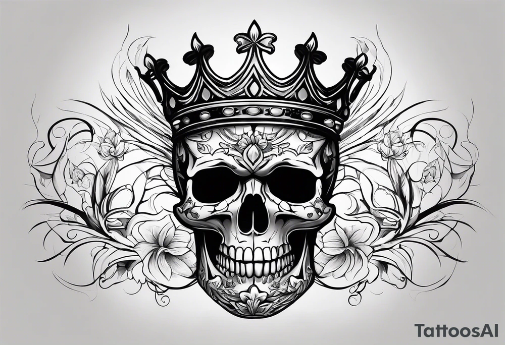 side profile 
skull crown tattoo idea