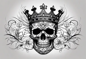 side profile 
skull crown tattoo idea