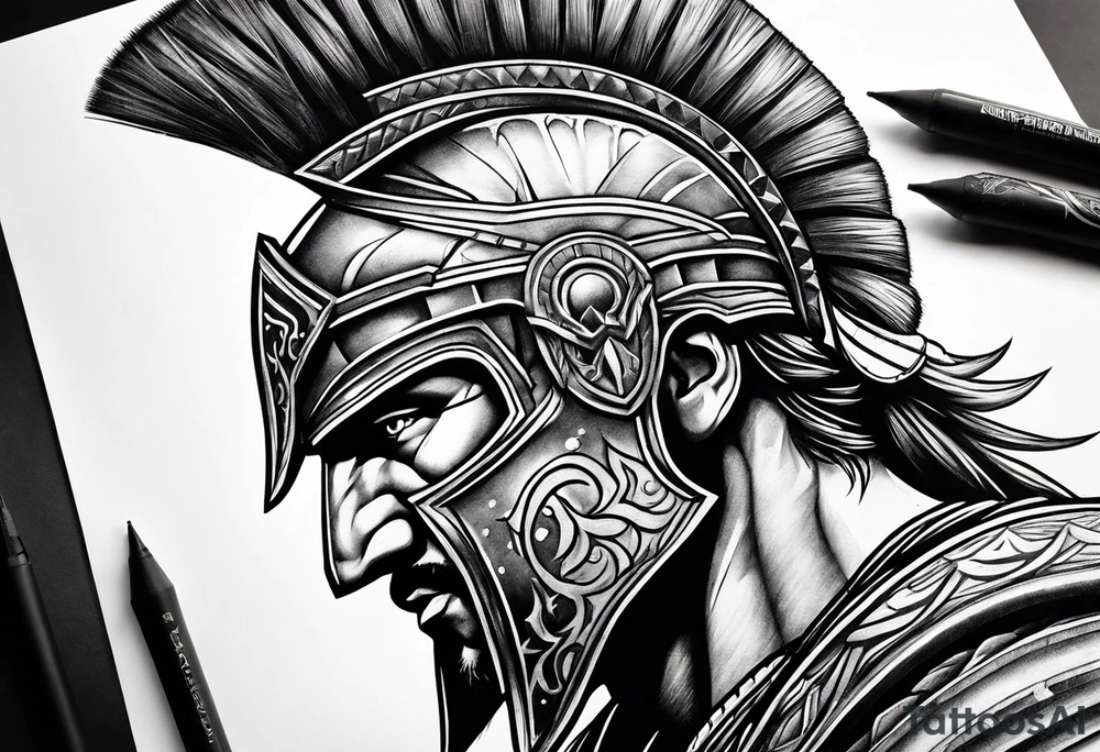 Spartan warrior tattoo idea