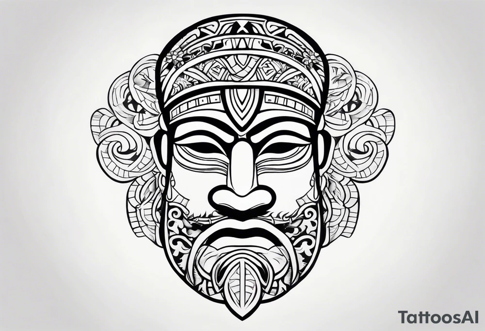 Polynesian chin tattoo tattoo idea