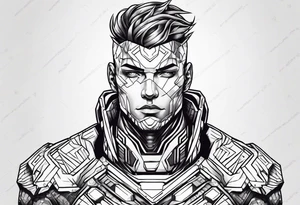 a cyborg man tattoo idea