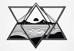 guam theme, modern, minimalist, triangle border tattoo idea