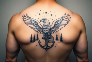 Father time, Keeper of the stars, Trees, anchor,
Canadian Air force eagle tattoo idea