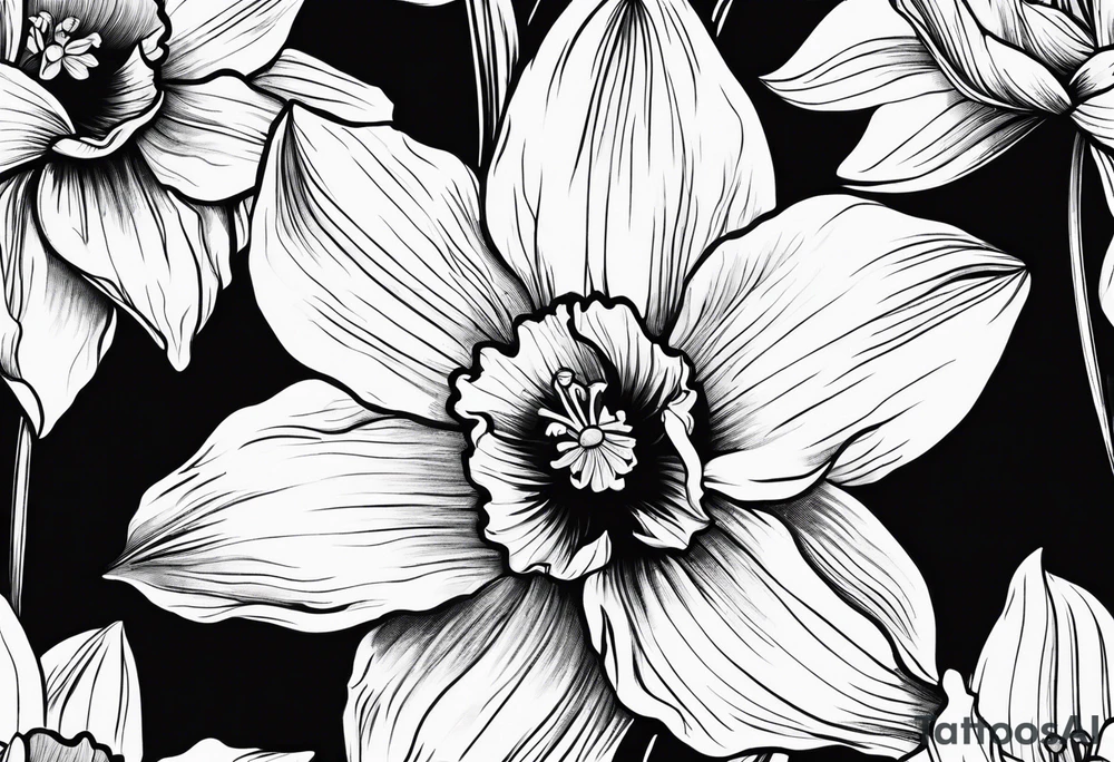 Daffodil birth flower chain tattoo idea