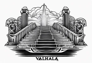 Valhalla sword fog stairs tattoo idea