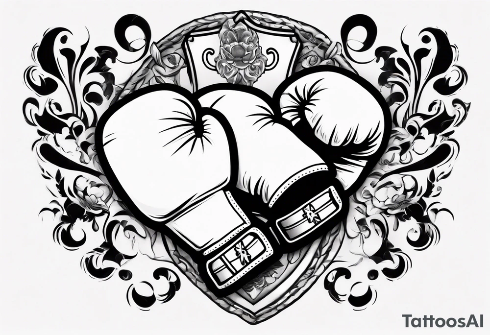 boxing glove with Basque laburu design tattoo idea