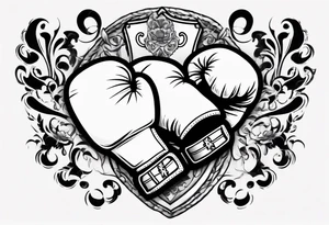 boxing glove with Basque laburu design tattoo idea