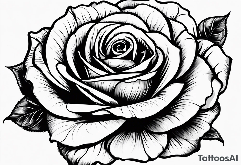 Black rose with strings tattoo idea