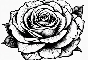 Black rose with strings tattoo idea