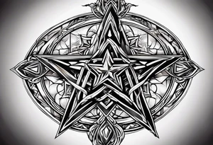 pentagram upsidedown cross tattoo idea