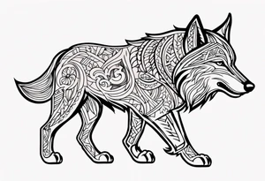 Slavic wolf tattoo idea