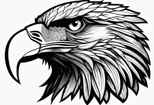 Bald eagle head with spartan helmet tattoo idea