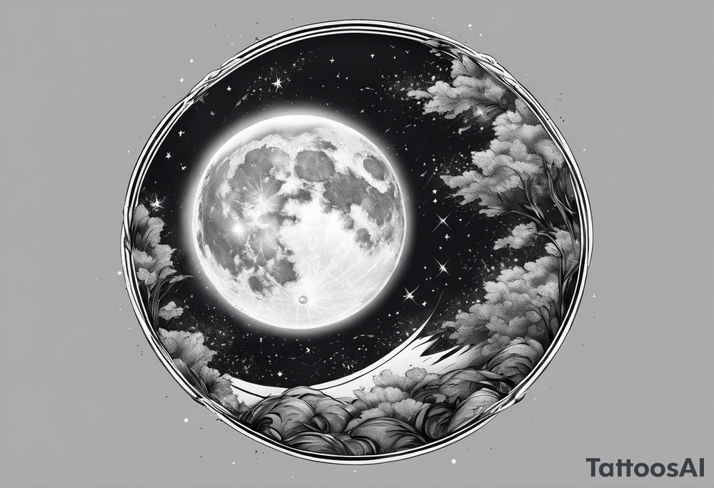 Moon by itself tattoo idea