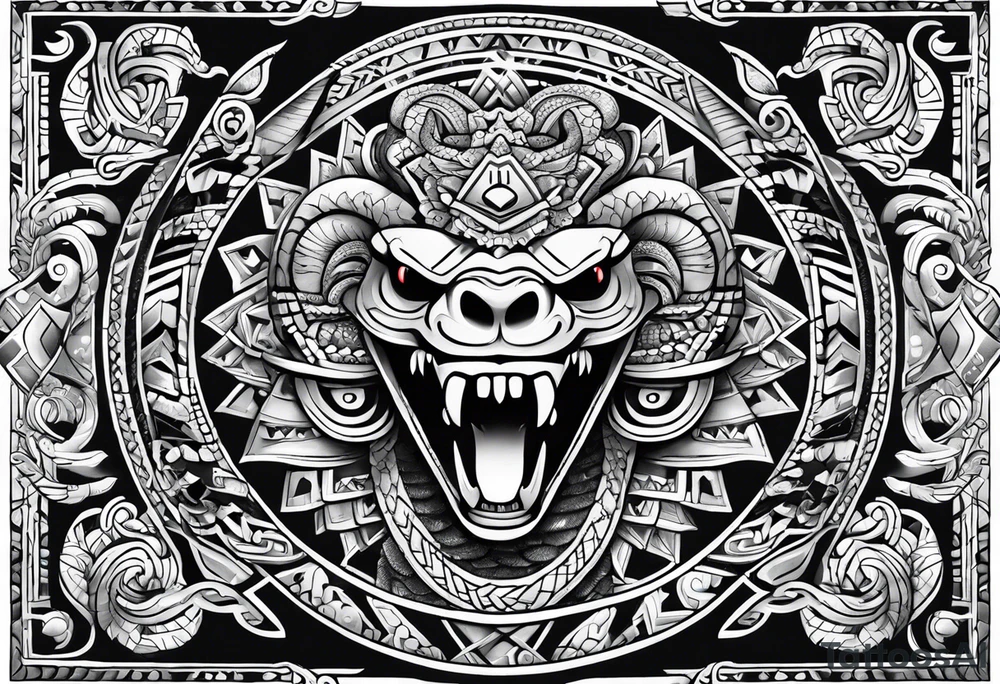Aztec snake tattoo idea