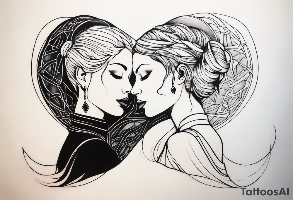 Our two shadows merge inseparably tattoo idea