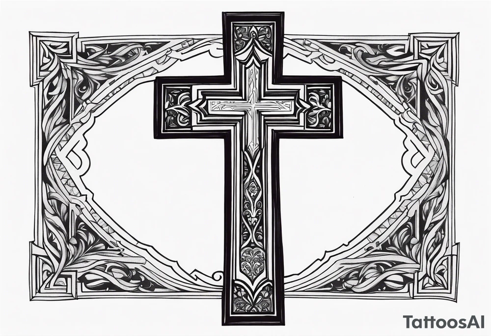 Cross with bible verse tattoo idea