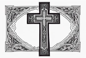 Cross with bible verse tattoo idea