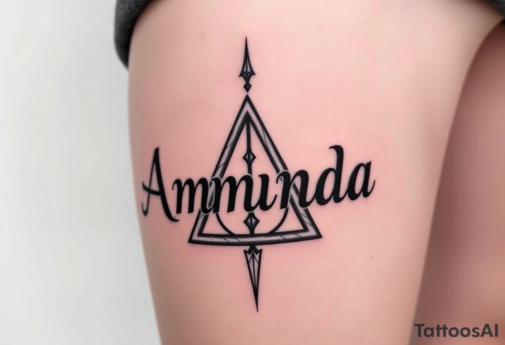 Amanda name deathly hallows and Hedrick tattoo idea