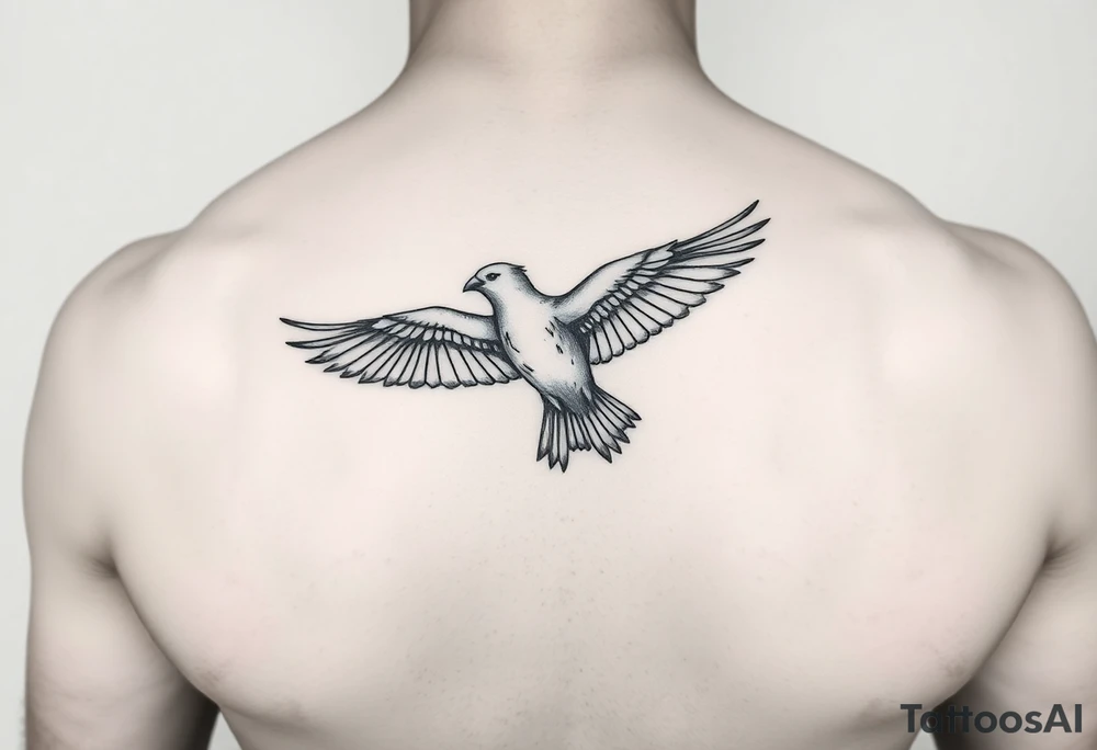bird on chest tattoo idea
