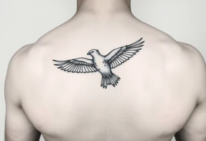 bird on chest tattoo idea